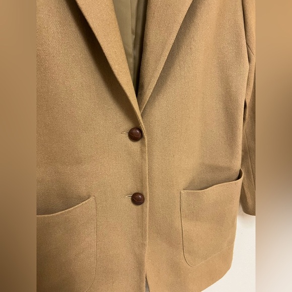 Hunt Club oversized blazer, brown,  padded shoulders, 100% wool, 10T - Picture 3 of 9